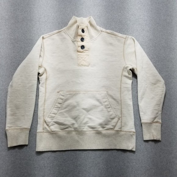 Old Navy Sweater Mens Small Ivory Long Sleeve Pullover‎ Pockets - Picture 1 of 9